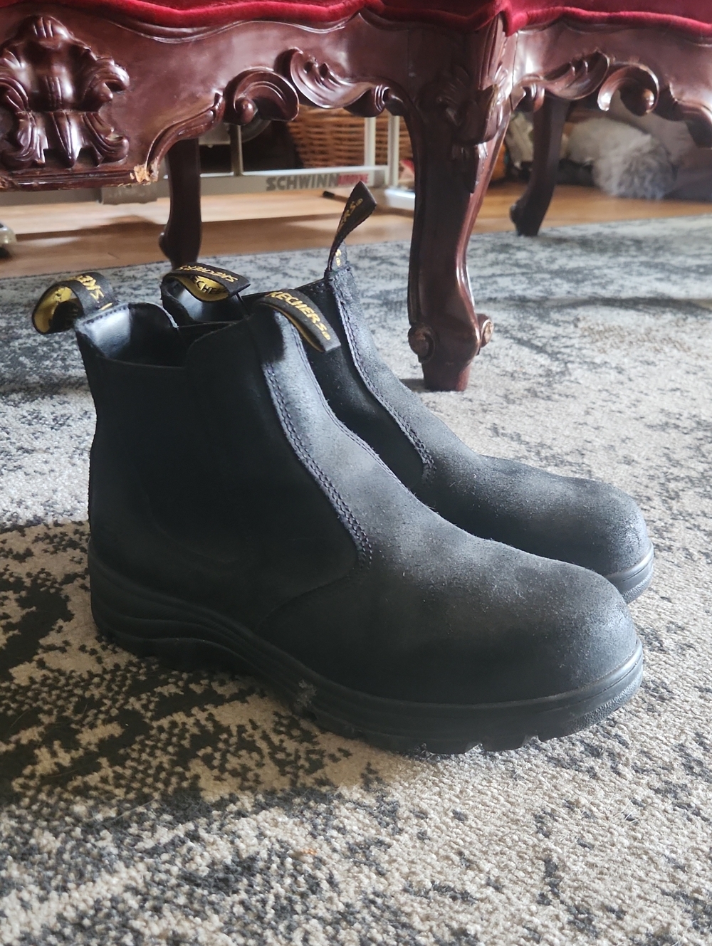 Skechers Workshire Womens Jannit Slip On Work Safety Composite Toe Boots Black 9